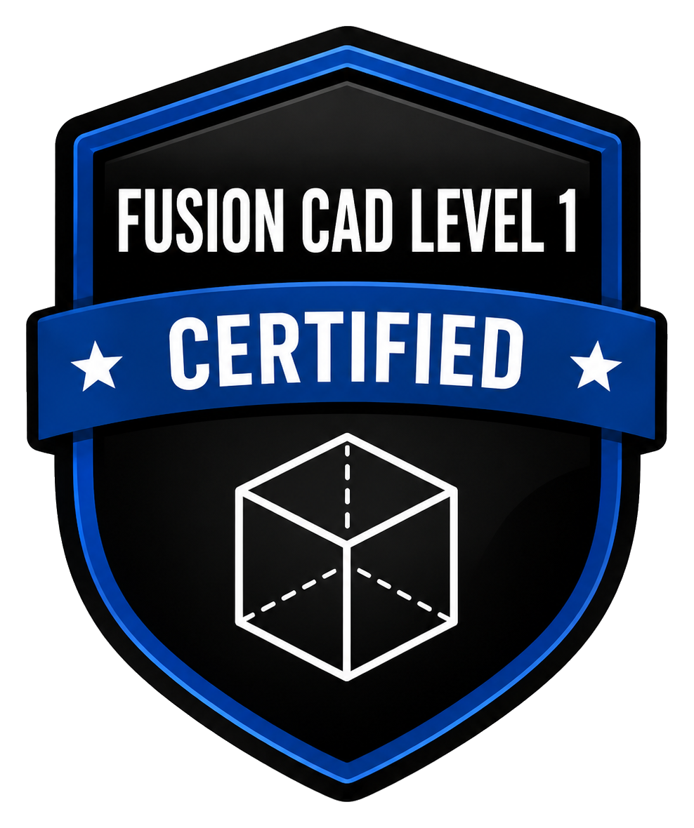 Fusion CAD Level 1 certification badge