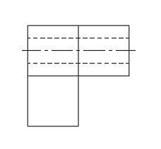 Front orthographic view showing hidden and centerline details for the lesson 1.4 part